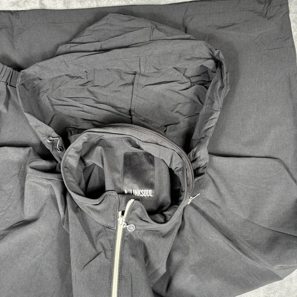 Linksoul Full Zip Golf Jacket Mens 2XL Sly Lightweight Windbreaker Packable Hood